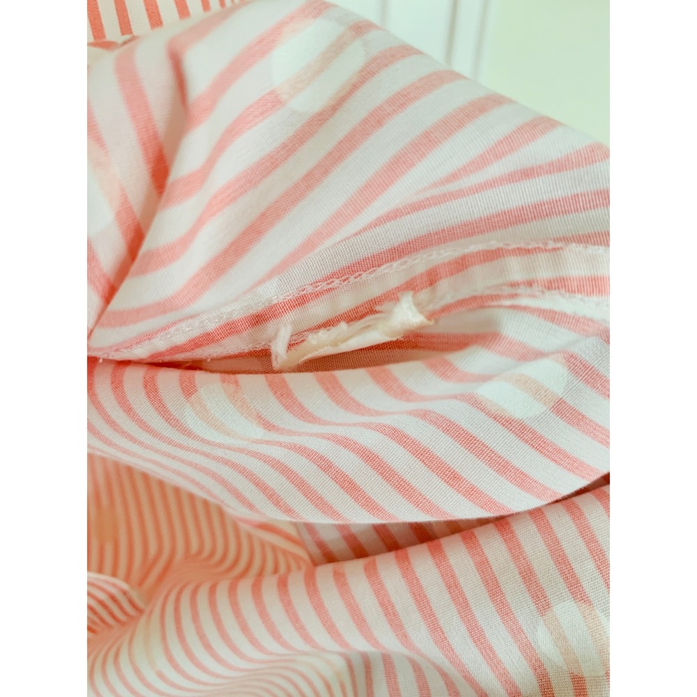Chicos No Iron Button Down Coral Striped Polka Dot Shirt Size 2 (L-12) - Picture 9 of 14